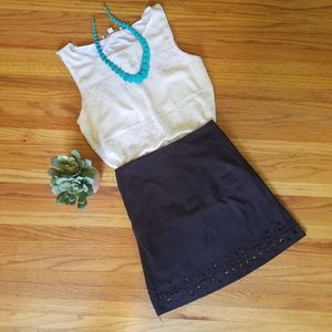 Black Suede Mini Skirt - XS